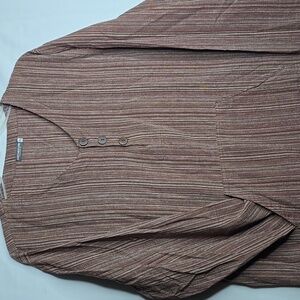 Earthbound Trading Co Striped Long Sleeve Henley Shirt Size XL